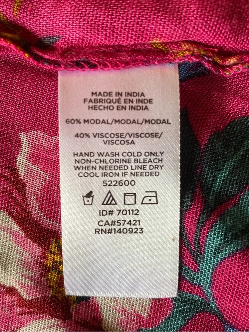LOFT Fuchsia Floral Open-Front Kimono in a Cotton/Modal Blend
